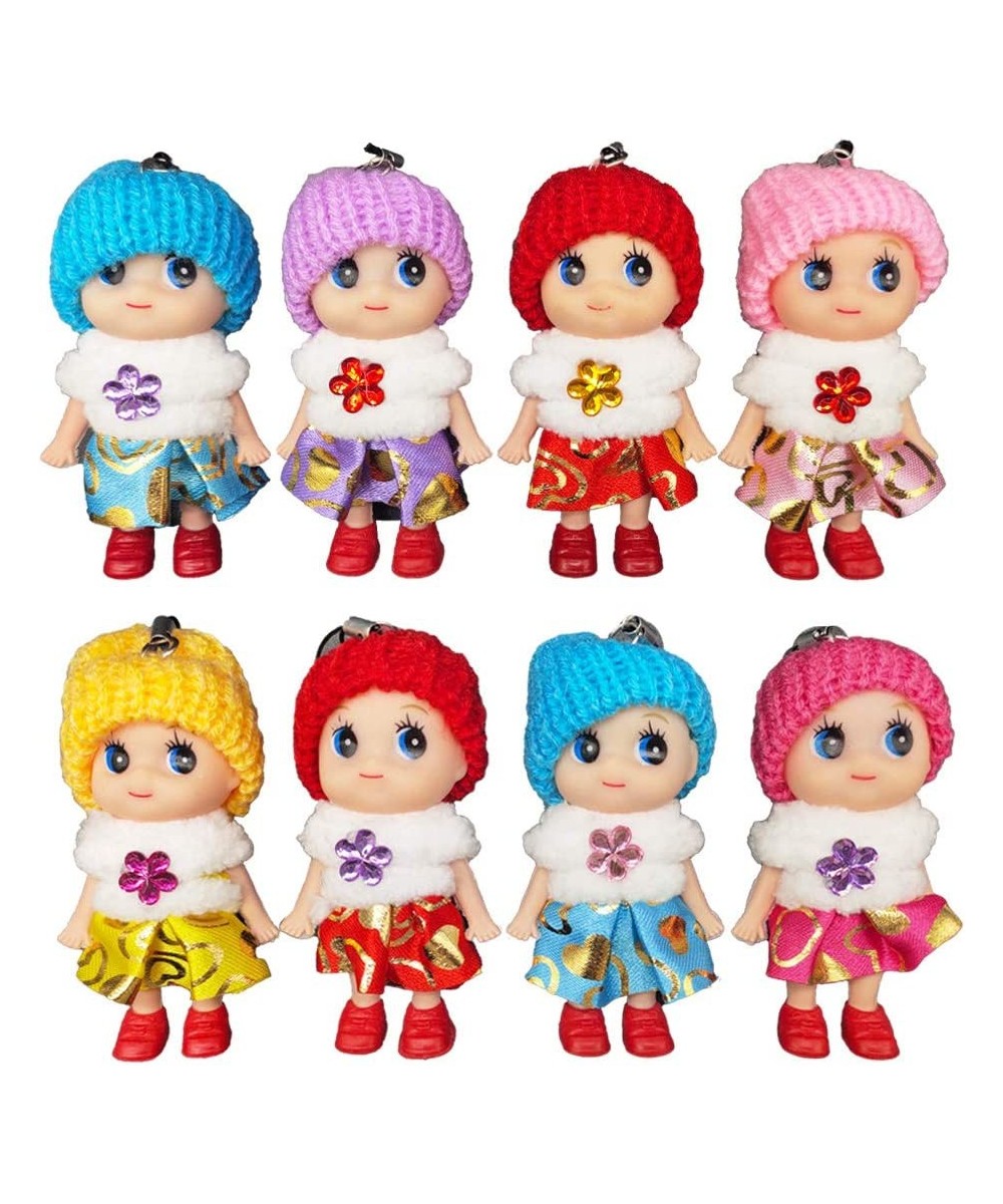 8 PCS Lovely Tiny Dolls Silicone Princess Mini Doll for Girls DIY Miniature Dollhouse Kit with Miniature Clothes Decoration L...