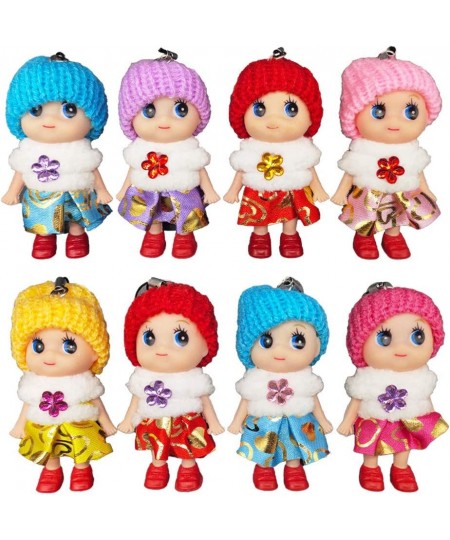 8 PCS Lovely Tiny Dolls Silicone Princess Mini Doll for Girls DIY Miniature Dollhouse Kit with Miniature Clothes Decoration L...