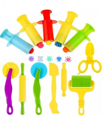 Play Dough Tools Kit with Dough Extruders Dough Scissors Playdough Rollers and Cutters 12 pcs Plastic Playdough Tools for Kid...