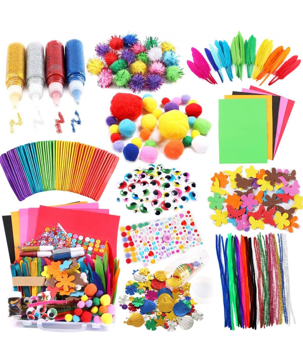 Arts and Crafts Supplies for Kids Craft Art Supply Kit for Toddlers Age 4 5 6 7 8 9 All in One DIY Pipe Cleaners Crafting Col...