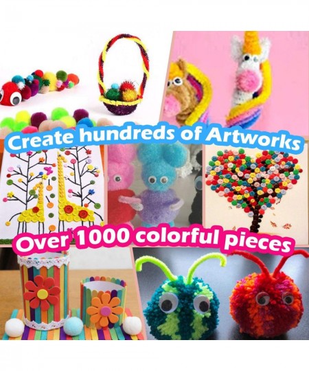 Arts and Crafts Supplies for Kids Craft Art Supply Kit for Toddlers Age 4 5 6 7 8 9 All in One DIY Pipe Cleaners Crafting Col...