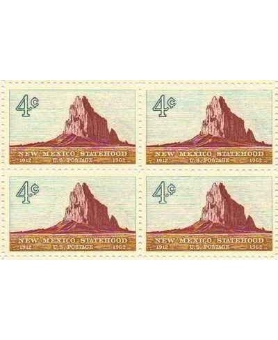 New Mexico Statehood Shiprock Block of 4 x 4¢ US Postage Stamps Scott 1191 $14.45 - Collectible Postage Stamps