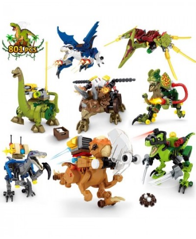 Dinosaur Building Toys Set - 801 PCS Building Blocks Dinosaur Toys for Boys 8 Models丨Creative Dino World STEM Building Kits C...