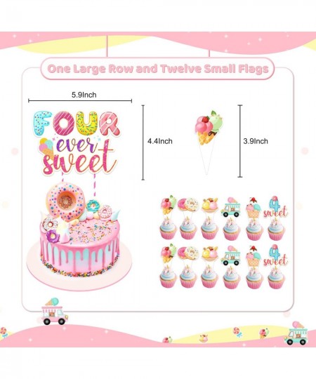 Four Ever Sweet Birthday Decorations Donuts 4th Birthday Party Decorations Include Four Ever Sweet Banner Donut and Ice Cream...