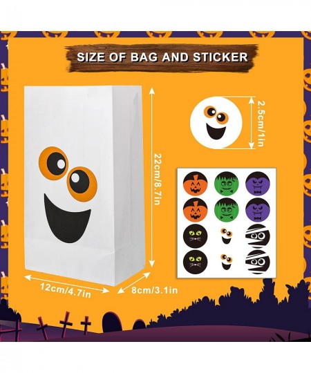 Halloween Paper Bags with Stickers 6 Style Trick or Treat Bags Cartoon Pumpkin Monster Cat Mummy Party Favor Candy Bag Goodie...