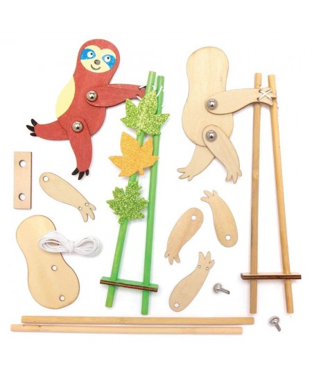 AX577 Sloth Wooden Acrobat Kits - Pack of 3 Make Your Own Puppets for Kids Arts and Wood Crafts Projects $18.00 - Kids' Drawi...