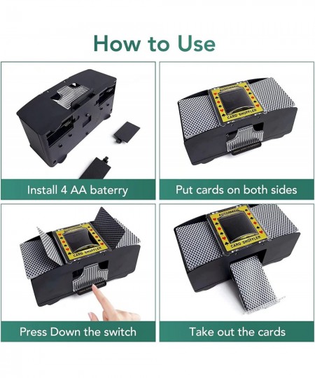 Automatic Card Shuffler Battery Operated Card Dealer Machine Electric Casino Card Shuffler for UNO Blackjack Texas Hold'em Ho...