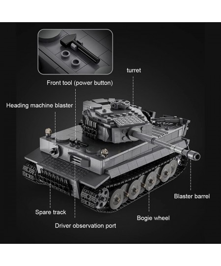 Tank Building Kit Military 2.4G RC WWII Tiger Tank Model Set 925 Pieces Tank Sets Compatible with Lego $134.83 - Toy Building...