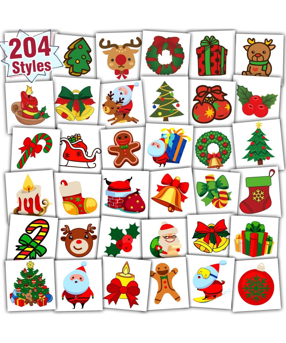 Christmas Holiday Party Supplies 204 Styles Christmas Kids Tattoos for Stocking Stuffers Gifts Party Favors Decorations with ...