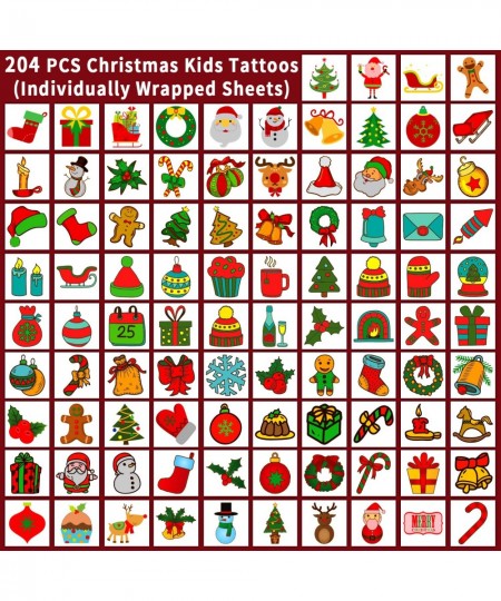 Christmas Holiday Party Supplies 204 Styles Christmas Kids Tattoos for Stocking Stuffers Gifts Party Favors Decorations with ...