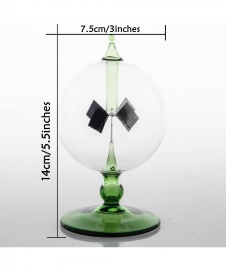 Crookes Radiometer Handmade Solar Power Glass Windmill with 4 Spinning Vanes Desk Toys for Home Office Decoration Gift Detect...