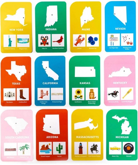 States & Capitals Flash Cards for Kids – 50 American State Cards + 9 Learning Games – USA Facts Capitals Nicknames Geography ...