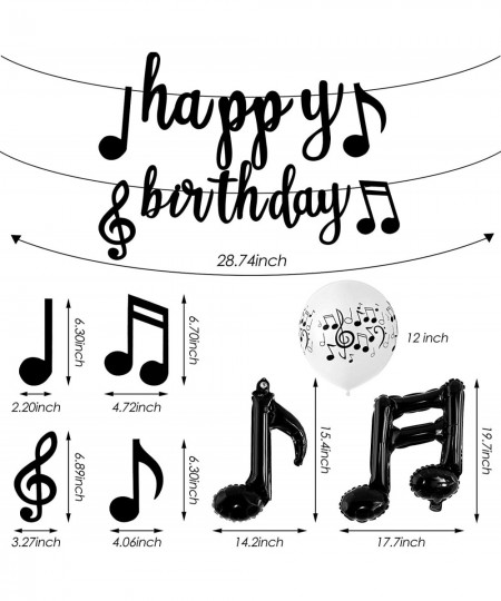 60 Pieces Music Theme Party Decorations Set Include Music Note Latex Balloons Music Note Foil Balloons Music Note Banner Musi...