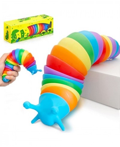 Rainbow Fidget Slug 3D Sensory Wiggle Slug Toys Caterpillar Fidget Toy Anxiety Relief Slug Fidget Toys Sensory Slug Worm Toy ...