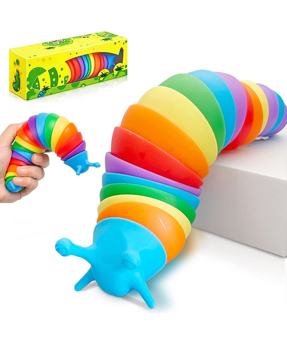 Rainbow Fidget Slug 3D Sensory Wiggle Slug Toys Caterpillar Fidget Toy Anxiety Relief Slug Fidget Toys Sensory Slug Worm Toy ...