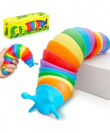 Rainbow Fidget Slug 3D Sensory Wiggle Slug Toys Caterpillar Fidget Toy Anxiety Relief Slug Fidget Toys Sensory Slug Worm Toy ...