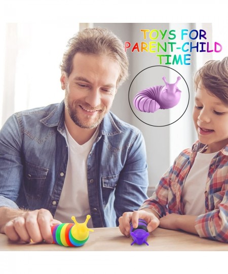 Rainbow Fidget Slug 3D Sensory Wiggle Slug Toys Caterpillar Fidget Toy Anxiety Relief Slug Fidget Toys Sensory Slug Worm Toy ...