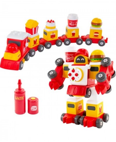 Take Apart Robot Toys for 3 4 5 6 Year Old Boys Girls 5 in 1 Hamburger Train Robot Toys for Kids STEM Robot Toys Construction...