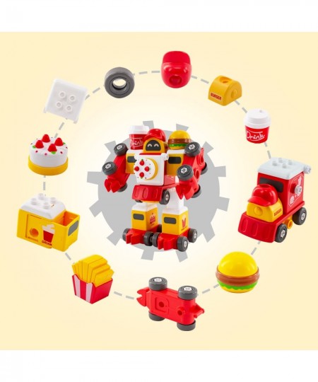 Take Apart Robot Toys for 3 4 5 6 Year Old Boys Girls 5 in 1 Hamburger Train Robot Toys for Kids STEM Robot Toys Construction...