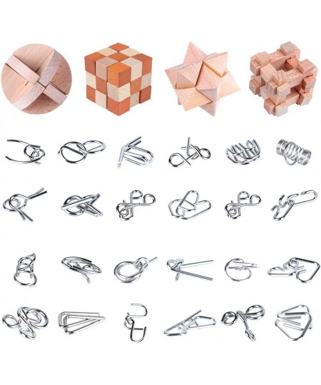 Brain Teaser Puzzle for Kids Adults Puzzle Games Wooden and Metal 3D Unlock Interlocking Puzzle Educational Toy 28Pcs $48.68 ...