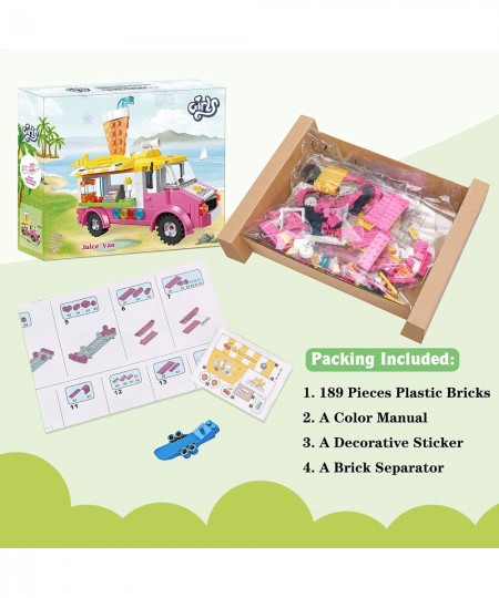 Dream Girls Juice Truck Building Sets 189 Pieces Friends Juice Van Building Kit City Food Car Building Toys Gift for Kids Age...