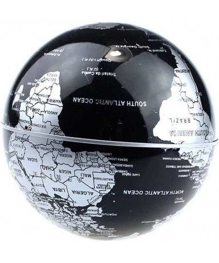 Floating Globe with LED Lights C Shape Magnetic Levitation Floating Globe World Map for Desk Decoration (Black-Silver) $43.27...