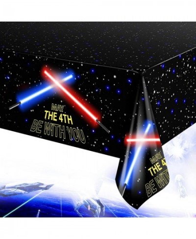 Space Tablecloth Extra-Large 108” x 54” Disposable Galaxy Plastic Table Covers Ideal for Star Wars Birthday Party Supplies De...