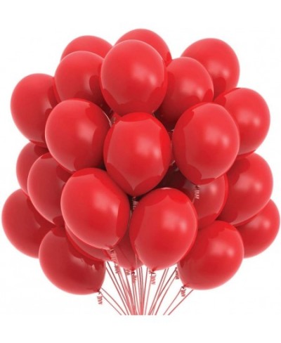 75 Red Party Balloons 12 Inch Red Balloons with Matching Color Ribbon for Red Theme Party Decoration Weddings Baby Shower Bir...