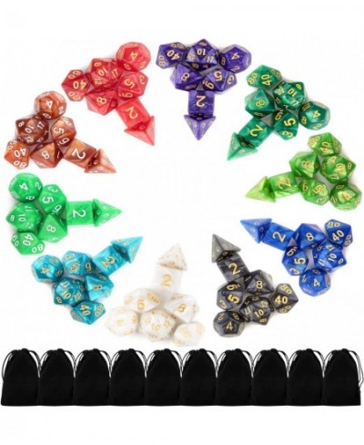 10 X 7 Polyhedral Dice Set (70 Pieces) for Dungeons and Dragons DND RPG MTG Table Games D4 D6 D8 D10 D% D12 D20 with 10 Pack ...