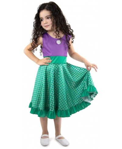 Mermaid Princess Twirl Dress (Large Size 8) - Machine Washable Child Pretend Play and Party Dress with No Glitter $58.56 - Ki...