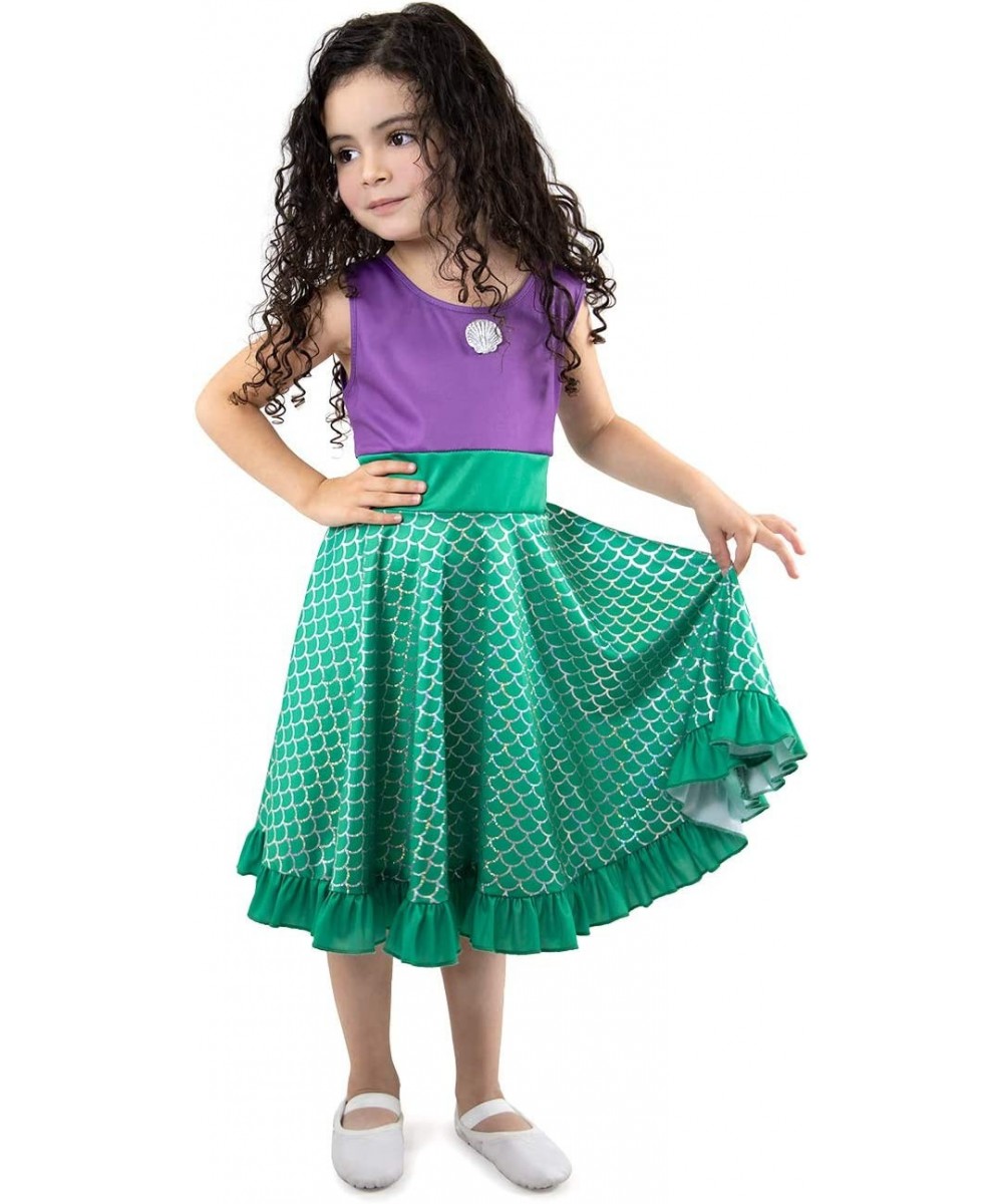 Mermaid Princess Twirl Dress (Large Size 8) - Machine Washable Child Pretend Play and Party Dress with No Glitter $58.56 - Ki...