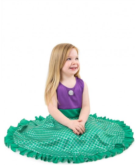 Mermaid Princess Twirl Dress (Large Size 8) - Machine Washable Child Pretend Play and Party Dress with No Glitter $58.56 - Ki...