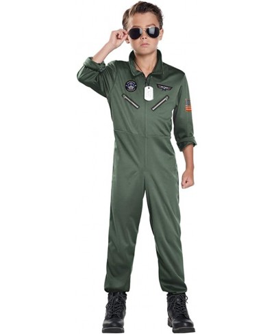 Child Unisex Fighter Pilot Child Costume Army Green Small $59.78 - Kids' Costumes