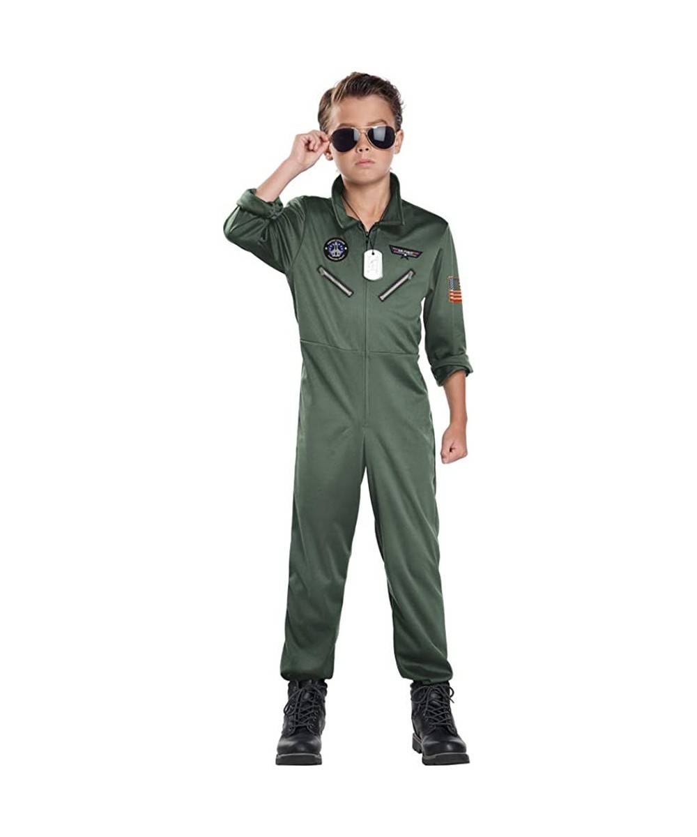 Child Unisex Fighter Pilot Child Costume Army Green Small $59.78 - Kids' Costumes