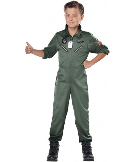 Child Unisex Fighter Pilot Child Costume Army Green Small $59.78 - Kids' Costumes