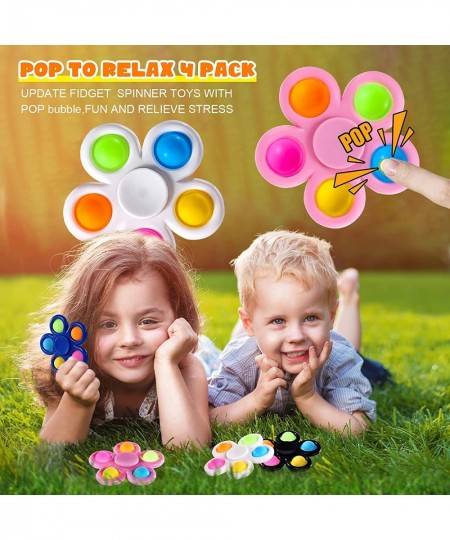 50 Pcs Kids Party Favors Pop Spinners Goodie Bag Suffers Fidget Pack Classroom Treasure Box Prize Toys School Class Treat Bag...