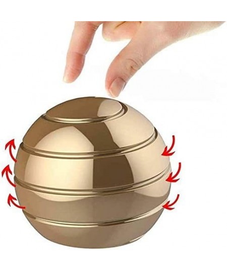 Kinetic Table Toys Golden Decompression Toys Full-Body Visual Illusions Playing with Spinning Balls Gifts for Men Women and C...