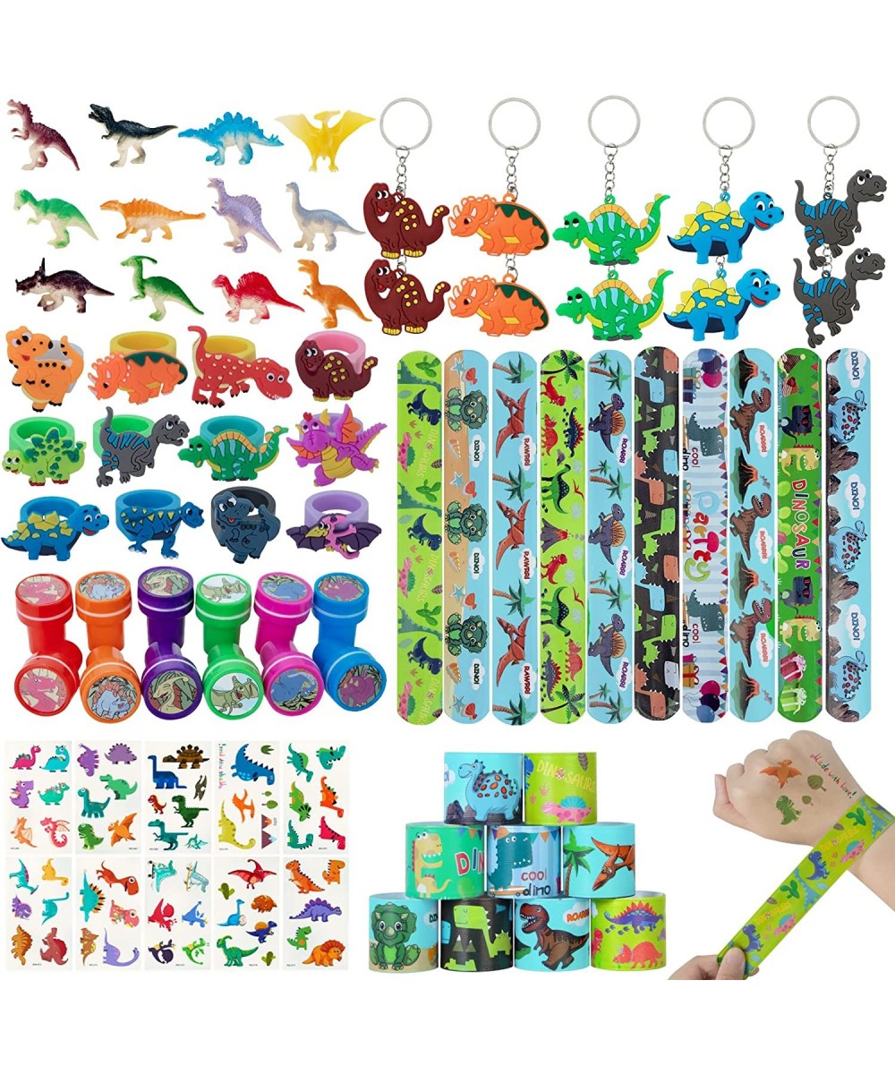 Dinosaur Party Favors for Kids Dinosaur Birthday Party Supplies with Stamps Rubber Rings Keychains Stickers Slap Bracelets an...