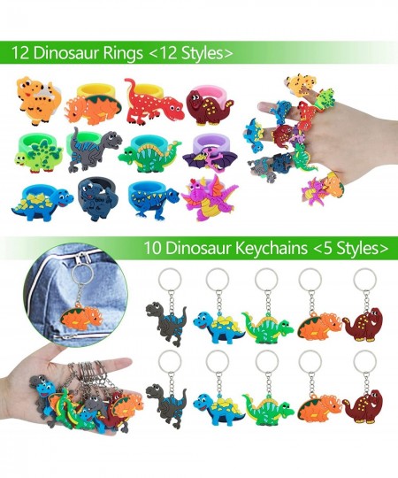 Dinosaur Party Favors for Kids Dinosaur Birthday Party Supplies with Stamps Rubber Rings Keychains Stickers Slap Bracelets an...