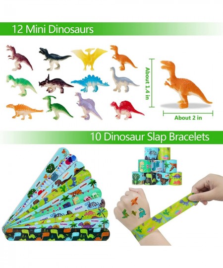 Dinosaur Party Favors for Kids Dinosaur Birthday Party Supplies with Stamps Rubber Rings Keychains Stickers Slap Bracelets an...