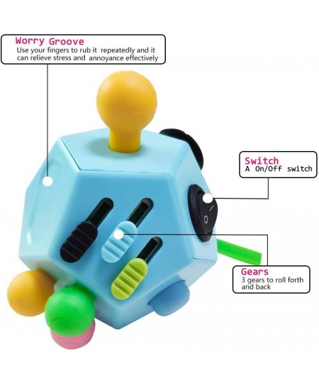 12 Side Fidget Cube Fidget Toys Cube Relief Stress and Anxiety Depression Anti for Kids and Adults with ADD ADHD OCD Autism (...