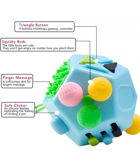 12 Side Fidget Cube Fidget Toys Cube Relief Stress and Anxiety Depression Anti for Kids and Adults with ADD ADHD OCD Autism (...