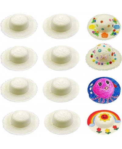 DIY White Straw Hats for Kids Creative Handcrafts Creative Painting Sun Hats Child Mardi Gras Easter harvest Thanksgiving Whi...