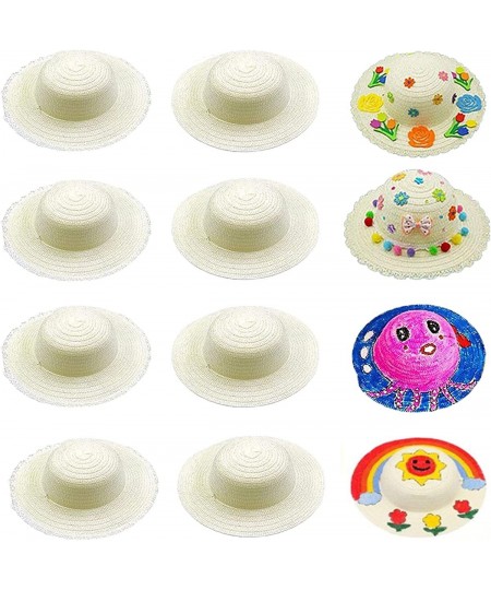 DIY White Straw Hats for Kids Creative Handcrafts Creative Painting Sun Hats Child Mardi Gras Easter harvest Thanksgiving Whi...