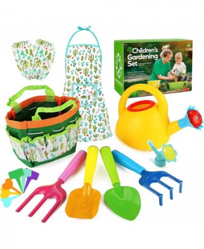 Kids Gardening Set Kids Gardening Tool Set with Storage Bag Washable Apron Watering Can Gardening Gloves Shovels Rake Oversle...