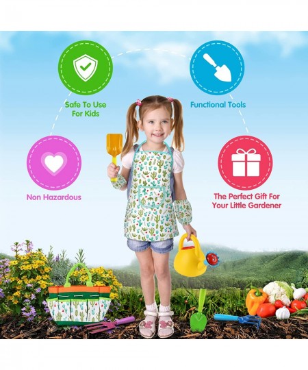 Kids Gardening Set Kids Gardening Tool Set with Storage Bag Washable Apron Watering Can Gardening Gloves Shovels Rake Oversle...