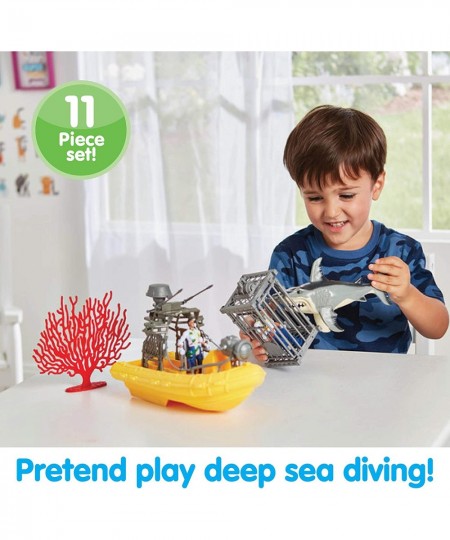 Ocean Adventure Playset Dive to The Ocean Floor Includes Diving Cage Shark and Research Boat for Ages 3+ Multicolor $38.60 - ...