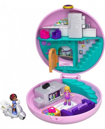 Pocket World Donut Pajama Party Compact with Donut Shape Polly’s Living Room World Surprise Reveals Micro Polly and Shani Dol...