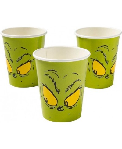 Grinch Paper Party Cups - Set of 8 Each Holds 9 oz Cup - Christmas and Party Supplies $21.46 - Kids' Party Tableware