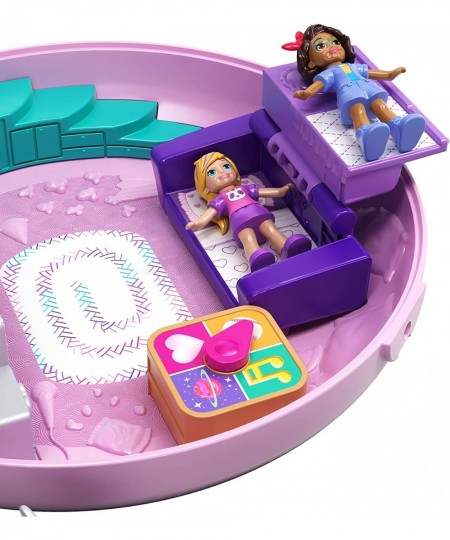 Pocket World Donut Pajama Party Compact with Donut Shape Polly’s Living Room World Surprise Reveals Micro Polly and Shani Dol...